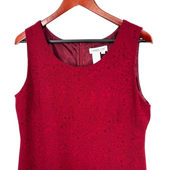 Coldwater Creek Womens Size 14 Red Formal Dress Dinner Party Event Mature Work - Picture 2 of 8